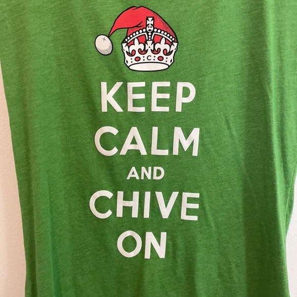 Chive On Santa Keep Calm and Chive On T-shirt - Picture 3 of 6